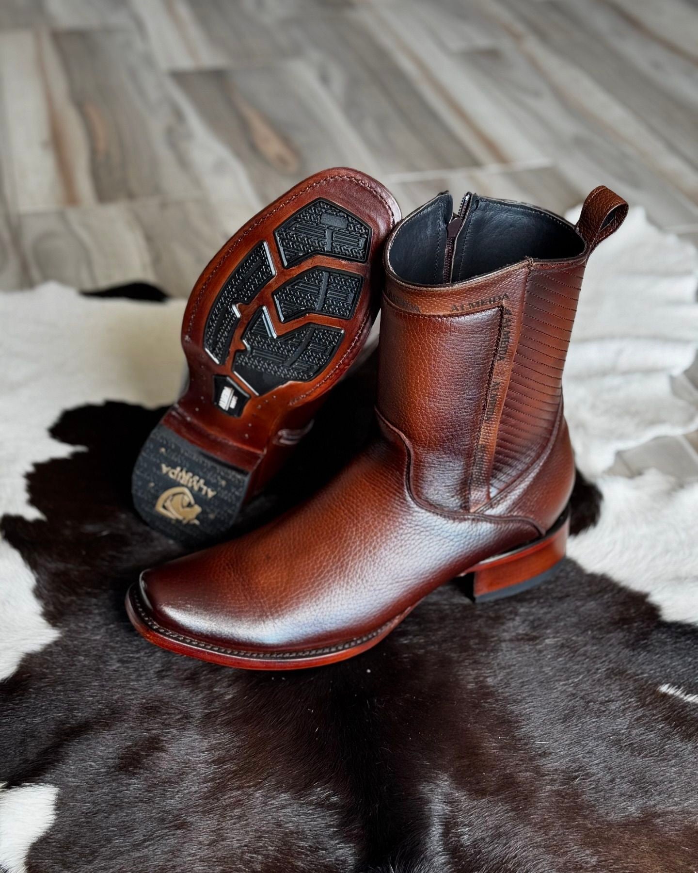 Premium Honey Buckskin Cowboy Boots