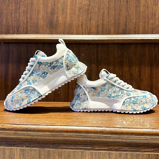 Fashionable men's casual shoes with full diamond fabric