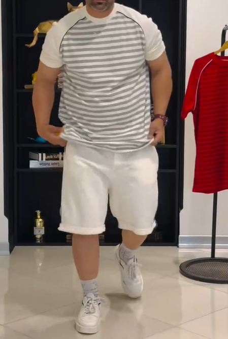 Men's Comfy Elastic Striped 2pc Set