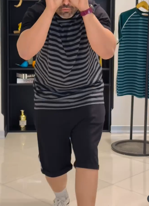 Men's Comfy Elastic Striped 2pc Set