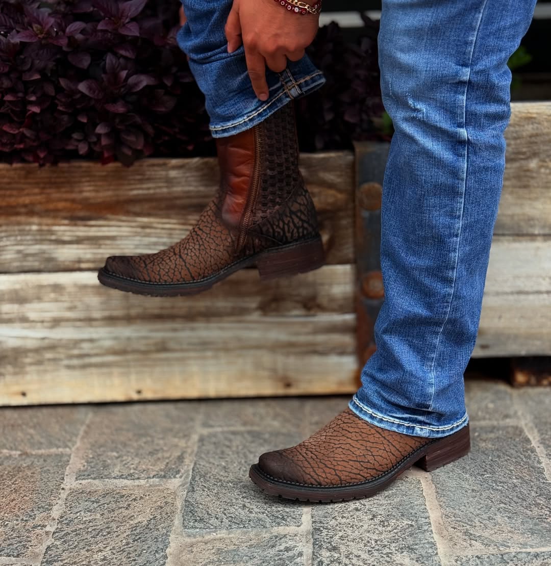 Botas rodeo piel cuello de toro miel