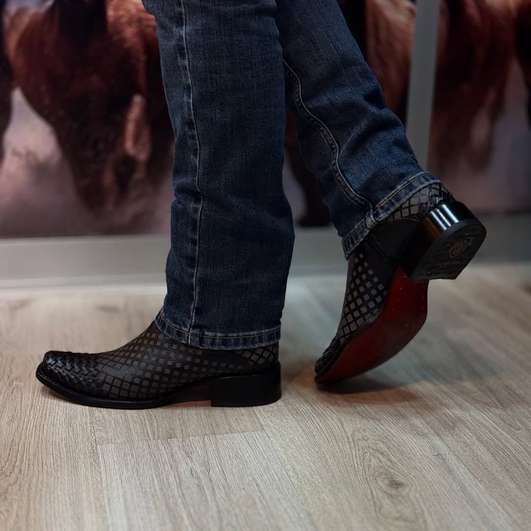 Premium deerskin cowboy boots