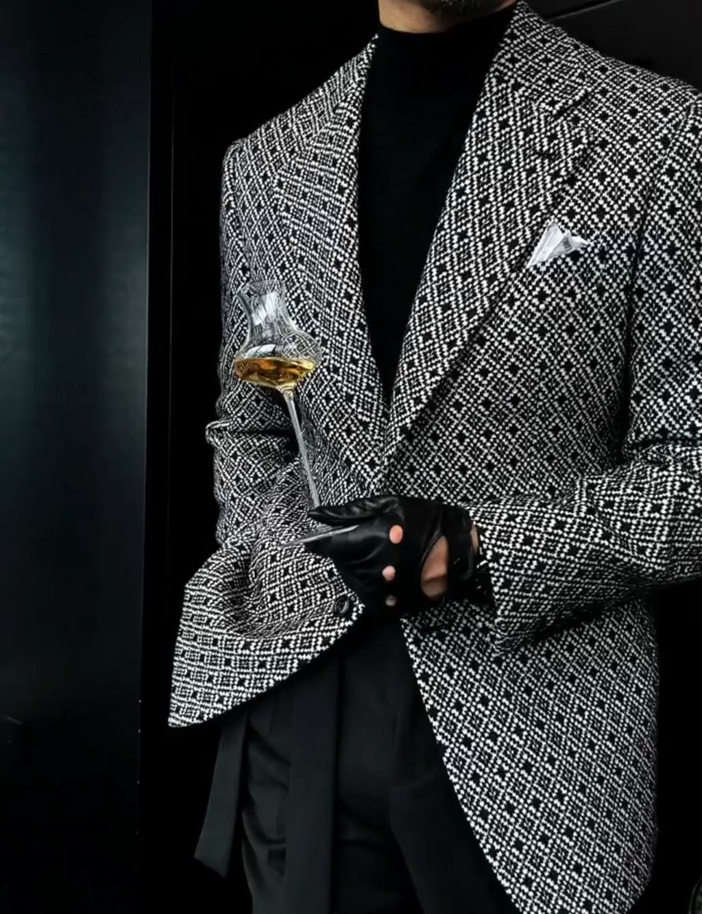 Diamond jacquard blazer