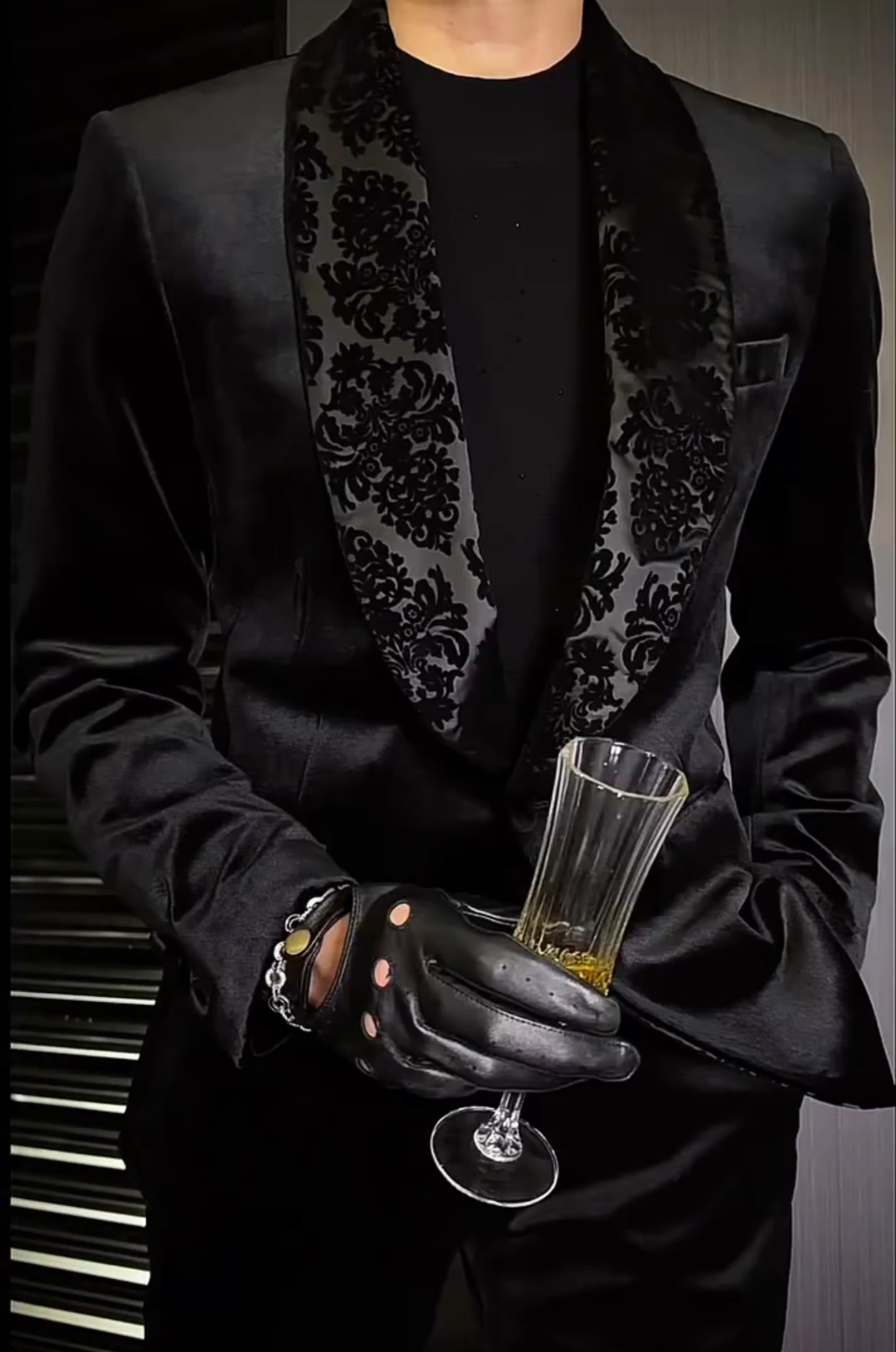 Velvet casual suit jacket