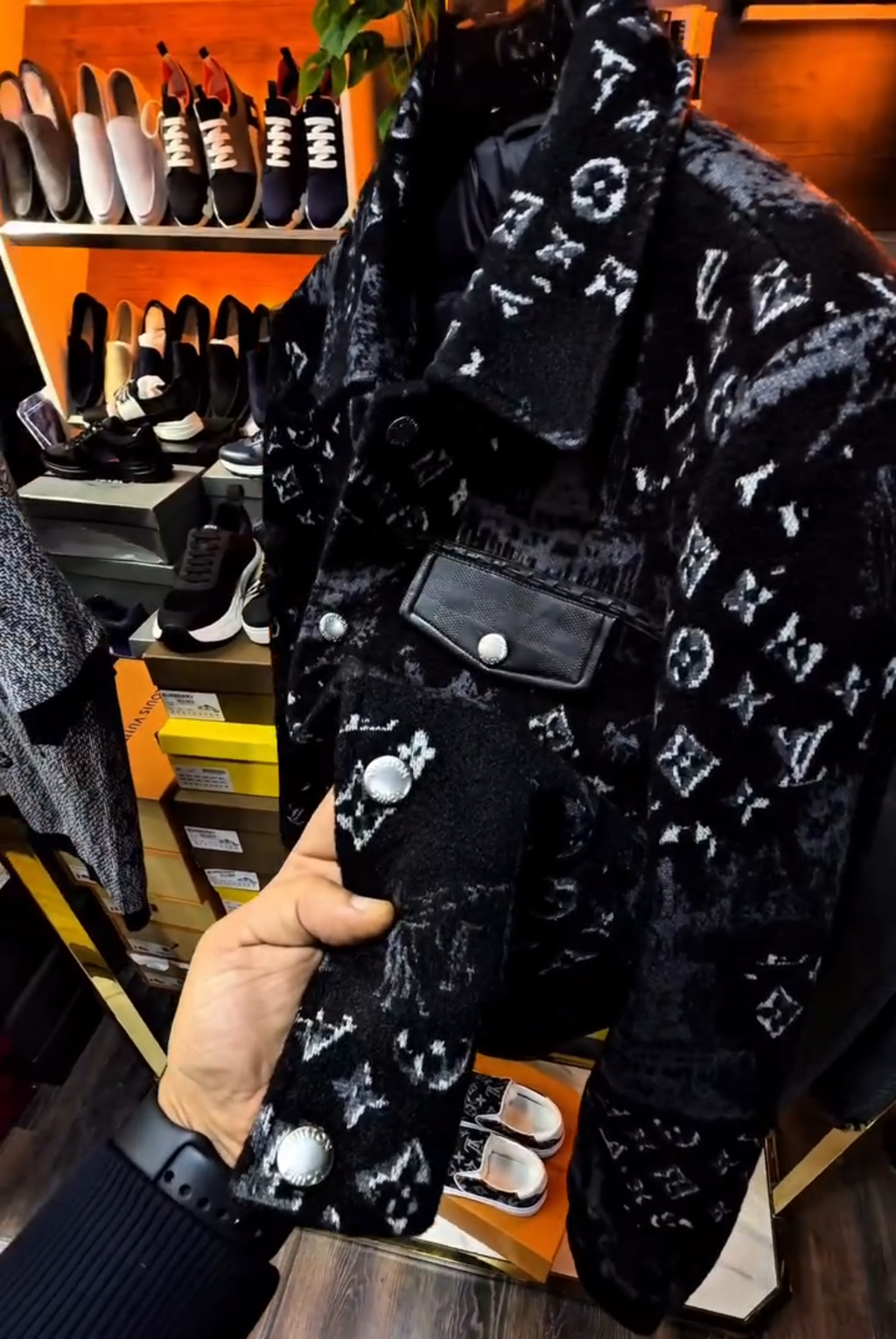 Printed thick warm jacket