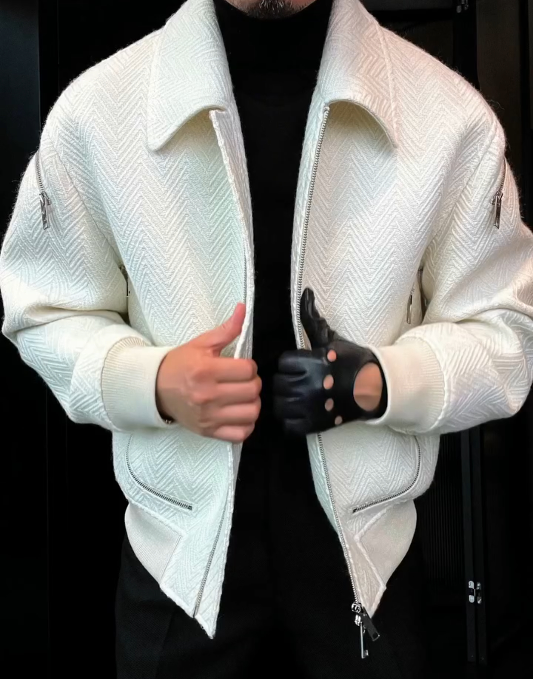 Windproof stand-up collar zip-up jacket