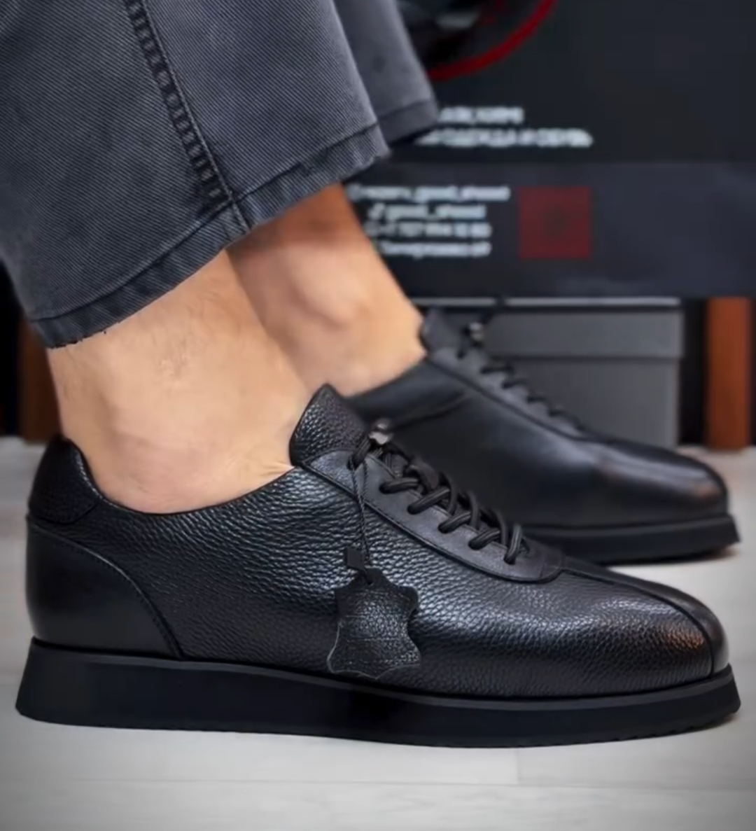 Genuine Leather Casual Black Shoes