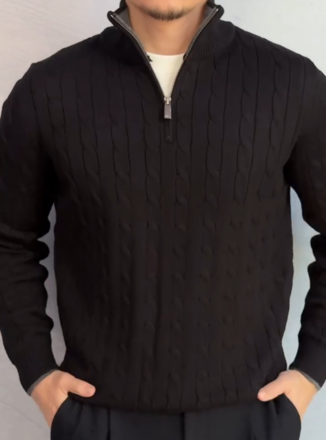 Stand-up collar knitwear