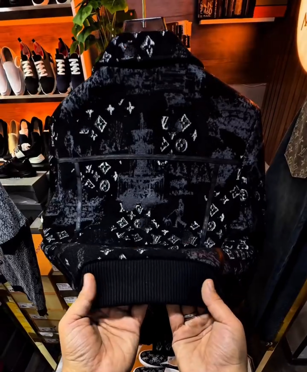 Printed thick warm jacket