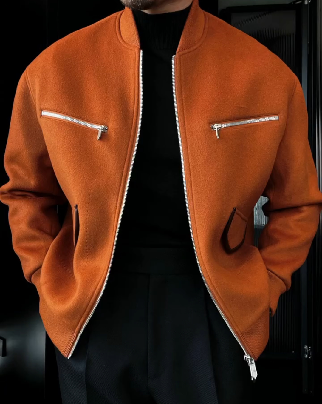 Wool baseball jacket