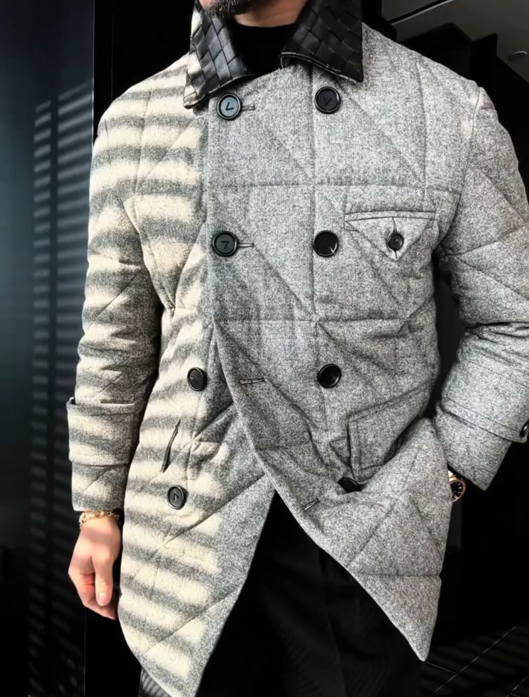 Double-breasted cotton coat