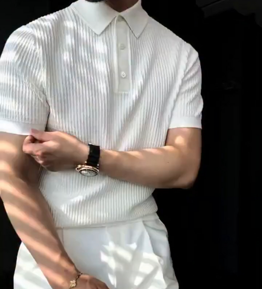 Breathable mesh knit golf sweater short sleeve