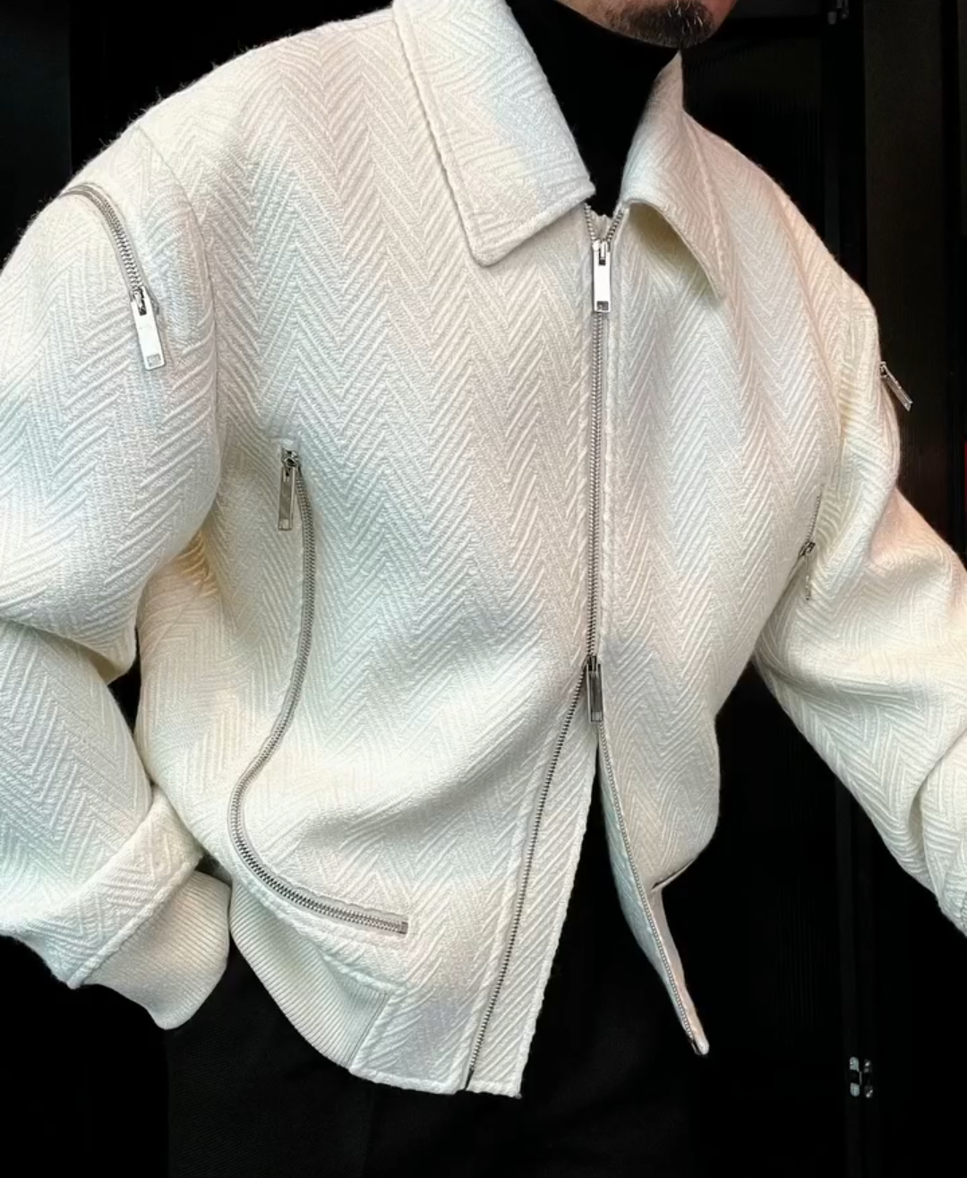 Windproof stand-up collar zip-up jacket