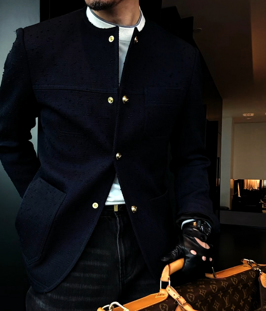 Round neck woolen coat