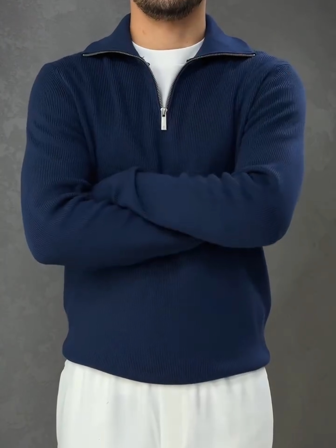 Thickened half-high zipper sweater