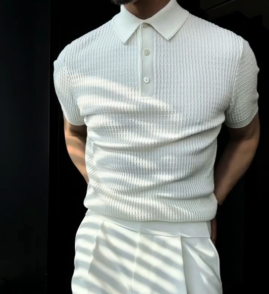 Breathable mesh knit golf sweater short sleeve