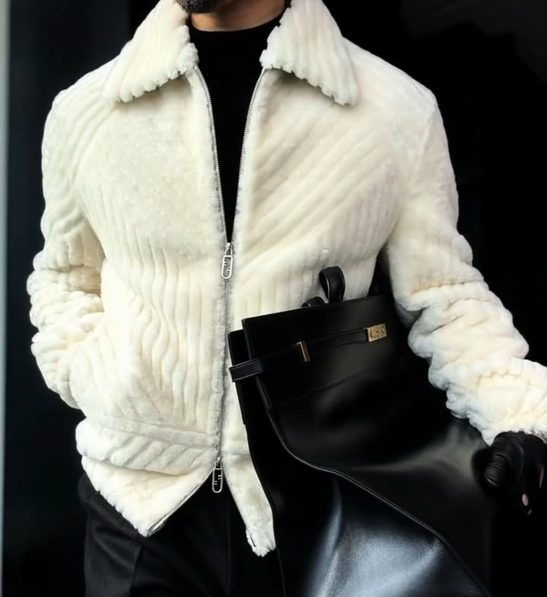 Lapel cashmere coat