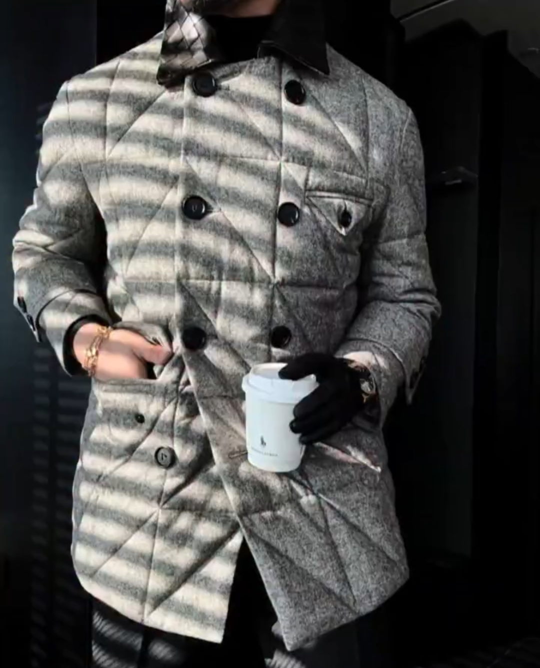 Double-breasted cotton coat