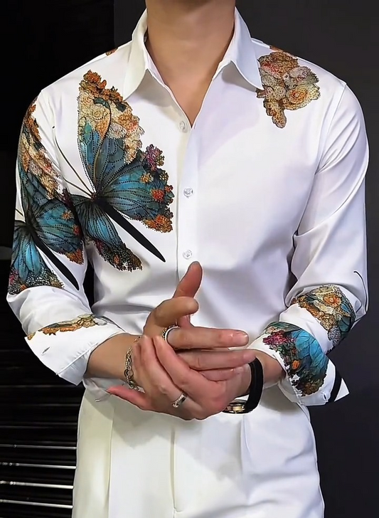 Butterfly print shirt