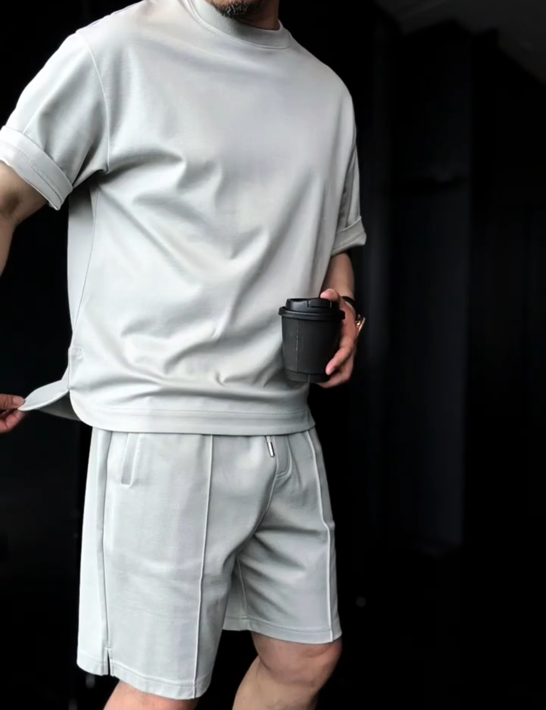 Solid color two piece set