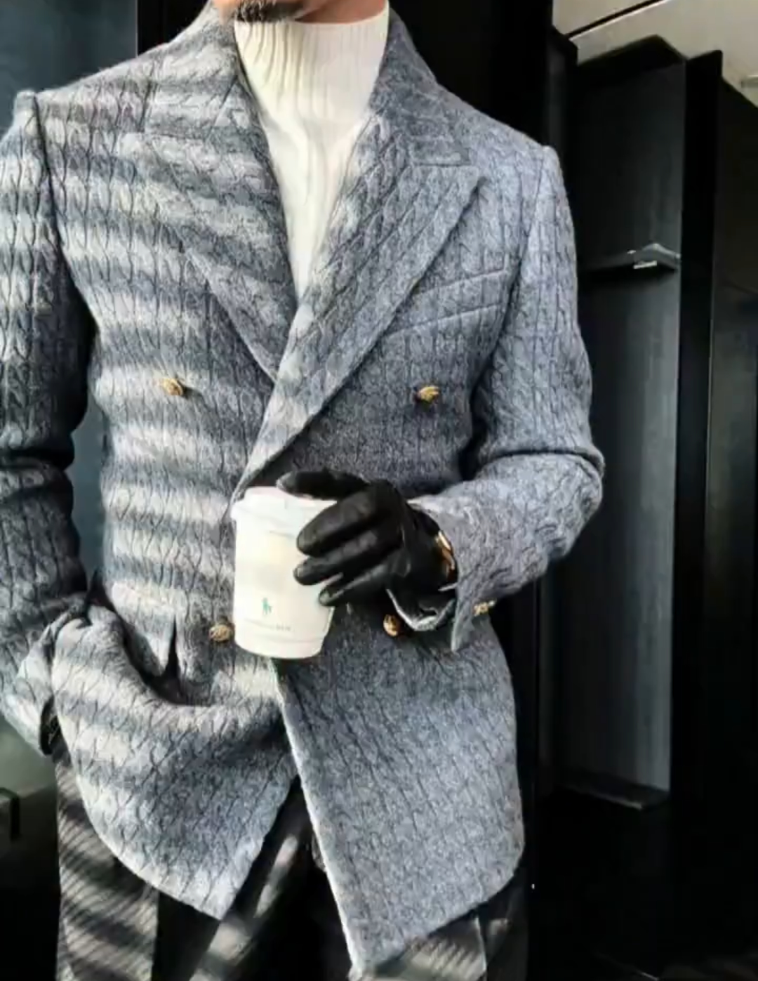 Lapel wool jacket