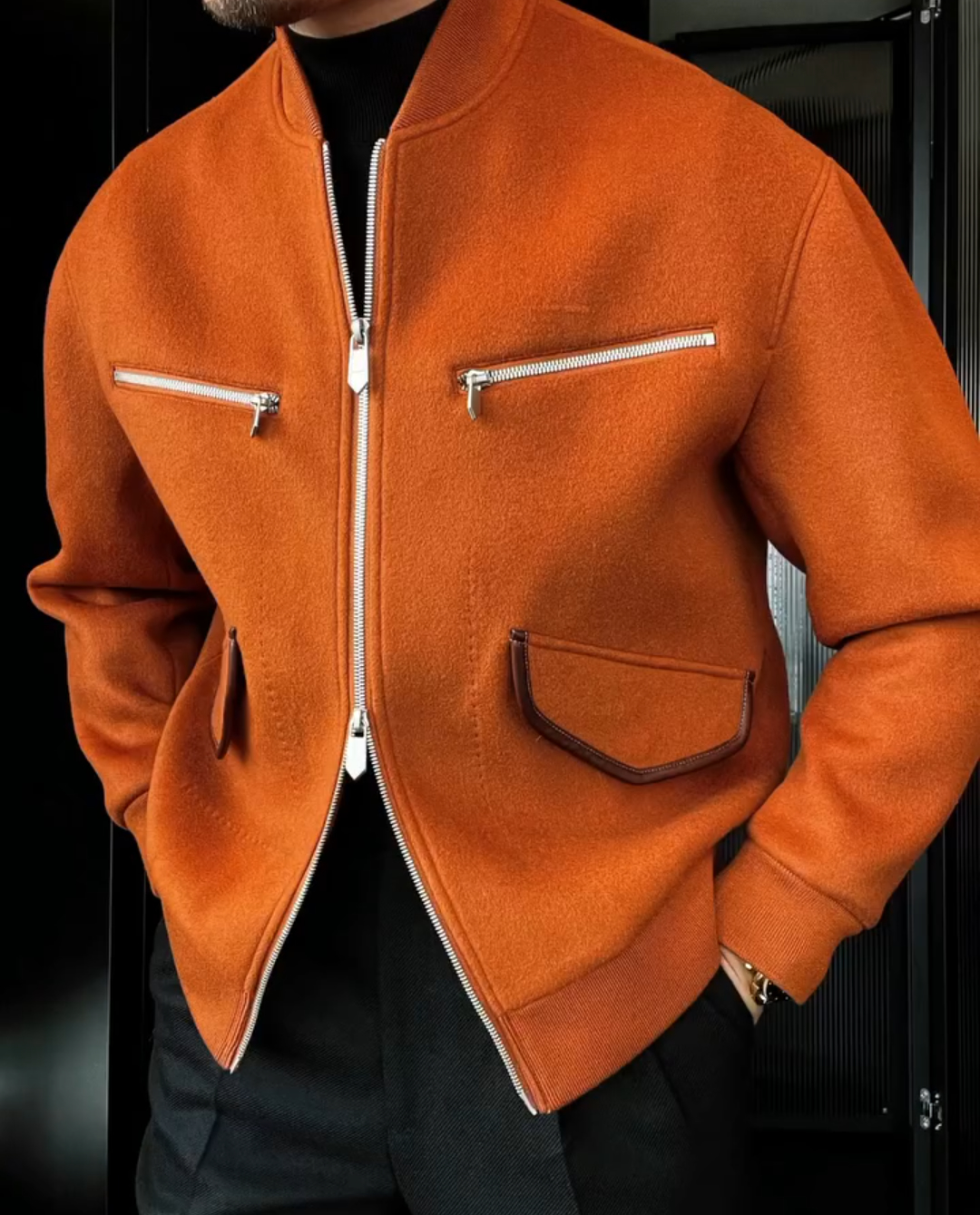 Wool baseball jacket