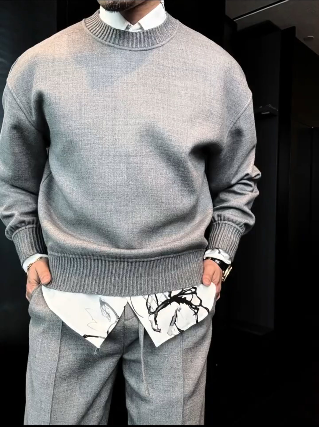 Round neck sweatshirt casual suit（Top+Pants）