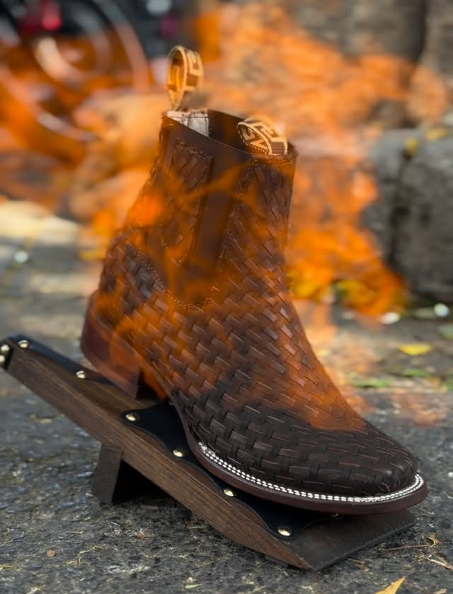 Handcrafted Woven Leather Boots