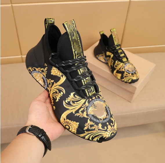 Trendy and fashionable printed thick-soled men's shoes